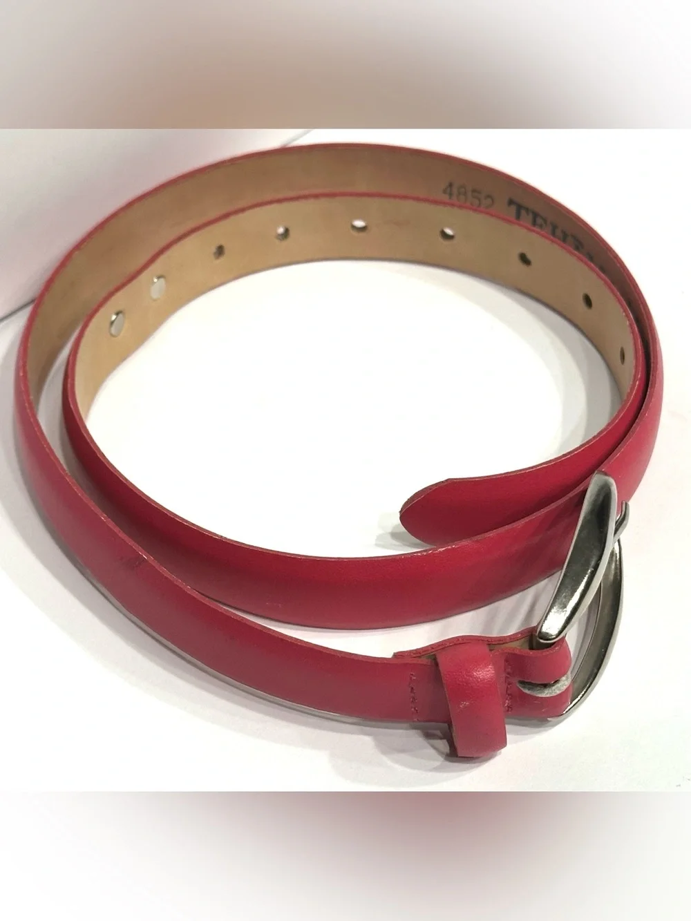 TEHAMA Womens Hot Pink Leather Belt Made in Canada Mens Belt Size M